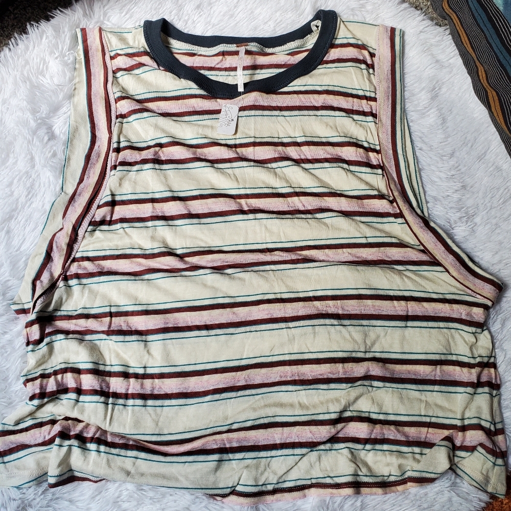 Free People Oversized Linen Blend Tank